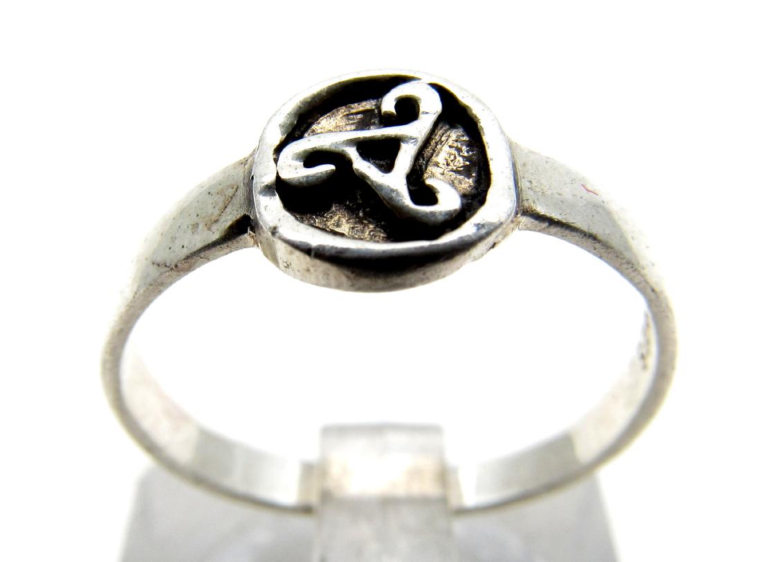 Modern 925 Silver Ring with Triskele (1 of 3)