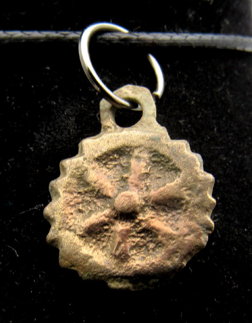 Ancient Roman Bronze Wheel of Fortune Pendant (1 of 2)