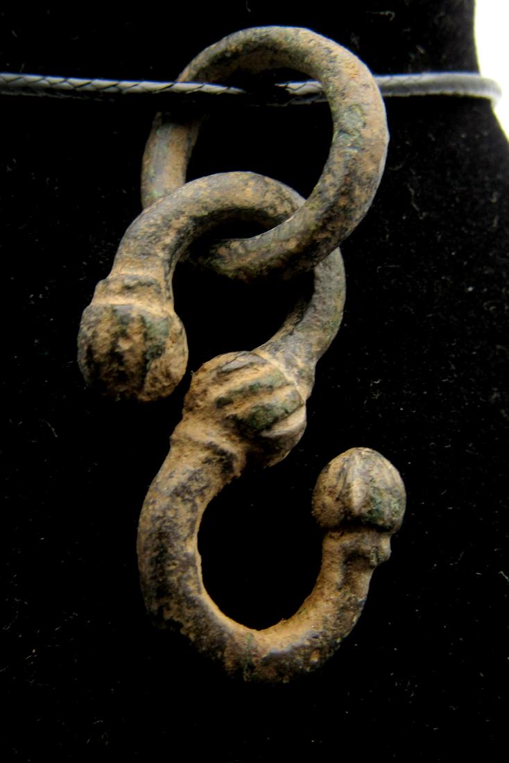 Medieval Viking Bronze Dragon Fafnir Pendant with Ring (1 of 2)