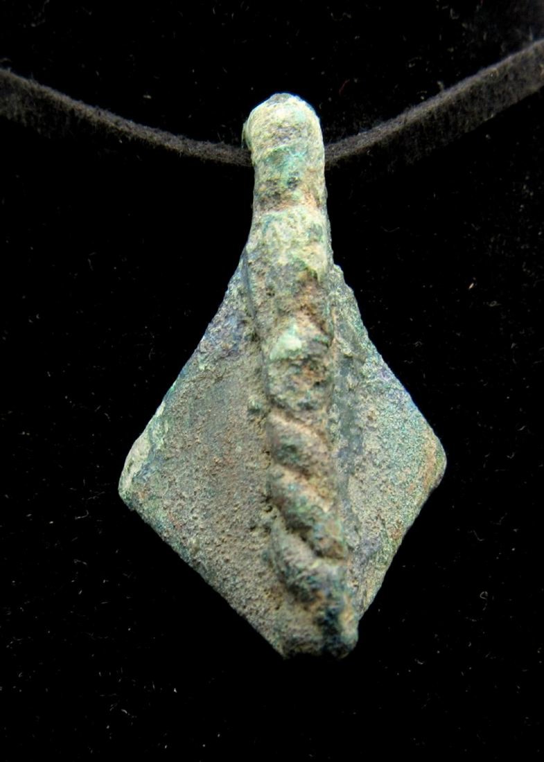 Medieval Viking Dragon Scale Bronze Pendant (1 of 2)