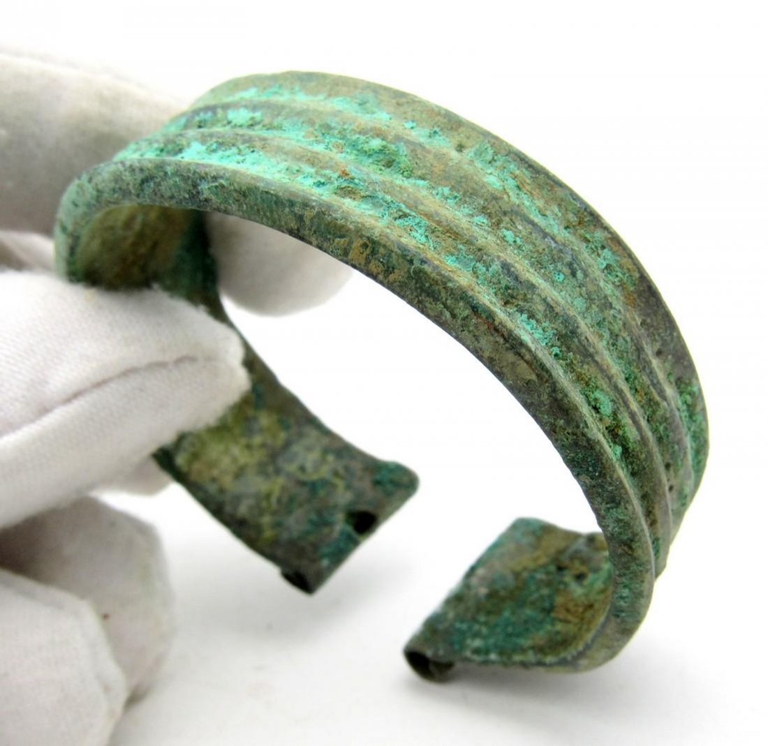 Medieval Viking Bronze Bracelet with Coils (1 of 3)