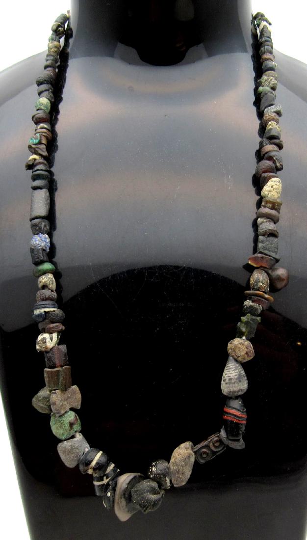 Ancient Stone, Shell, Bronze & Glass Necklace 100 Beads (1 of 3)