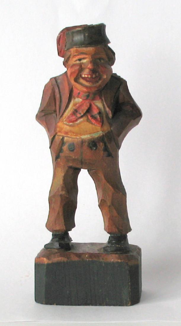 Whimsical Vintage Folk Art Carving of an Old Gentleman (1 of 4)