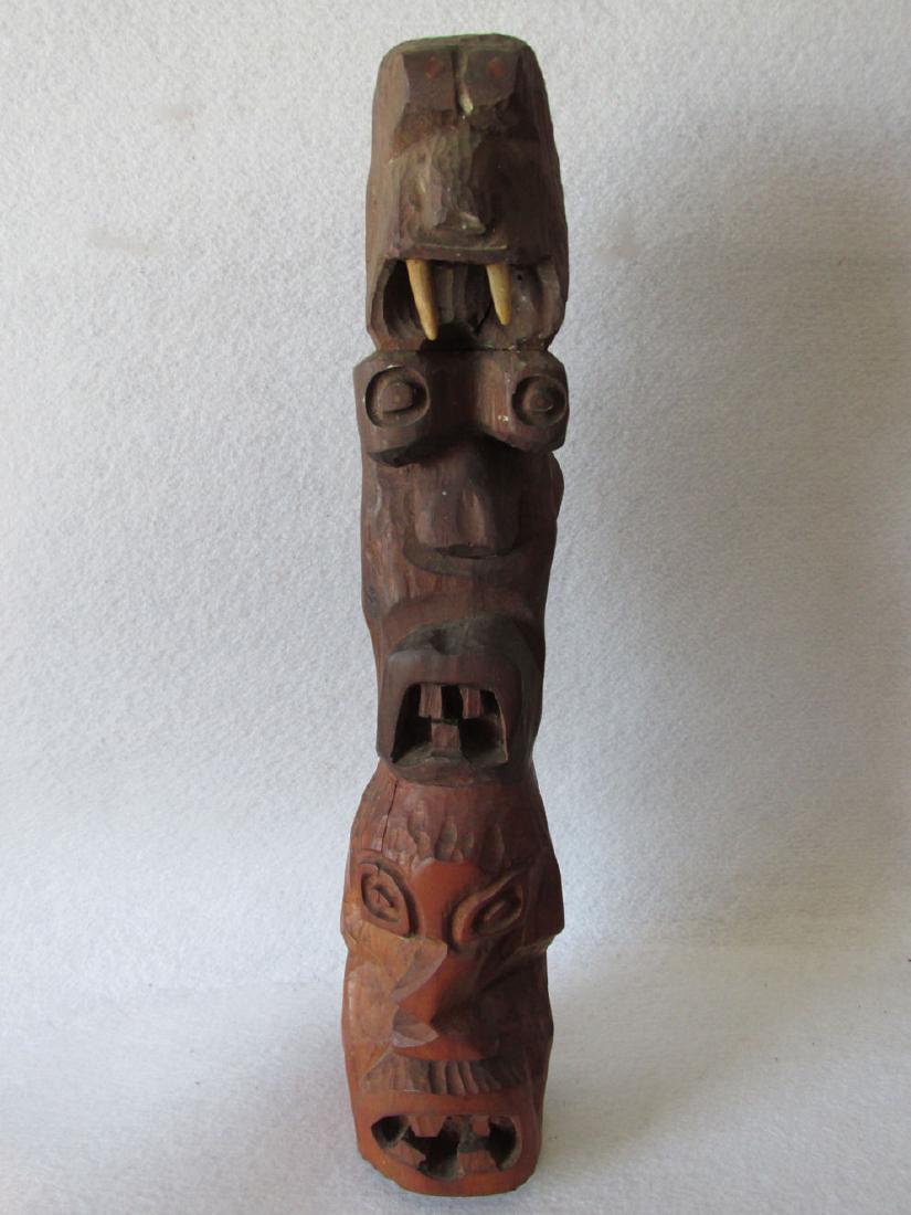 Vintage Hand carved Folk Art Totem Pole (1 of 8)