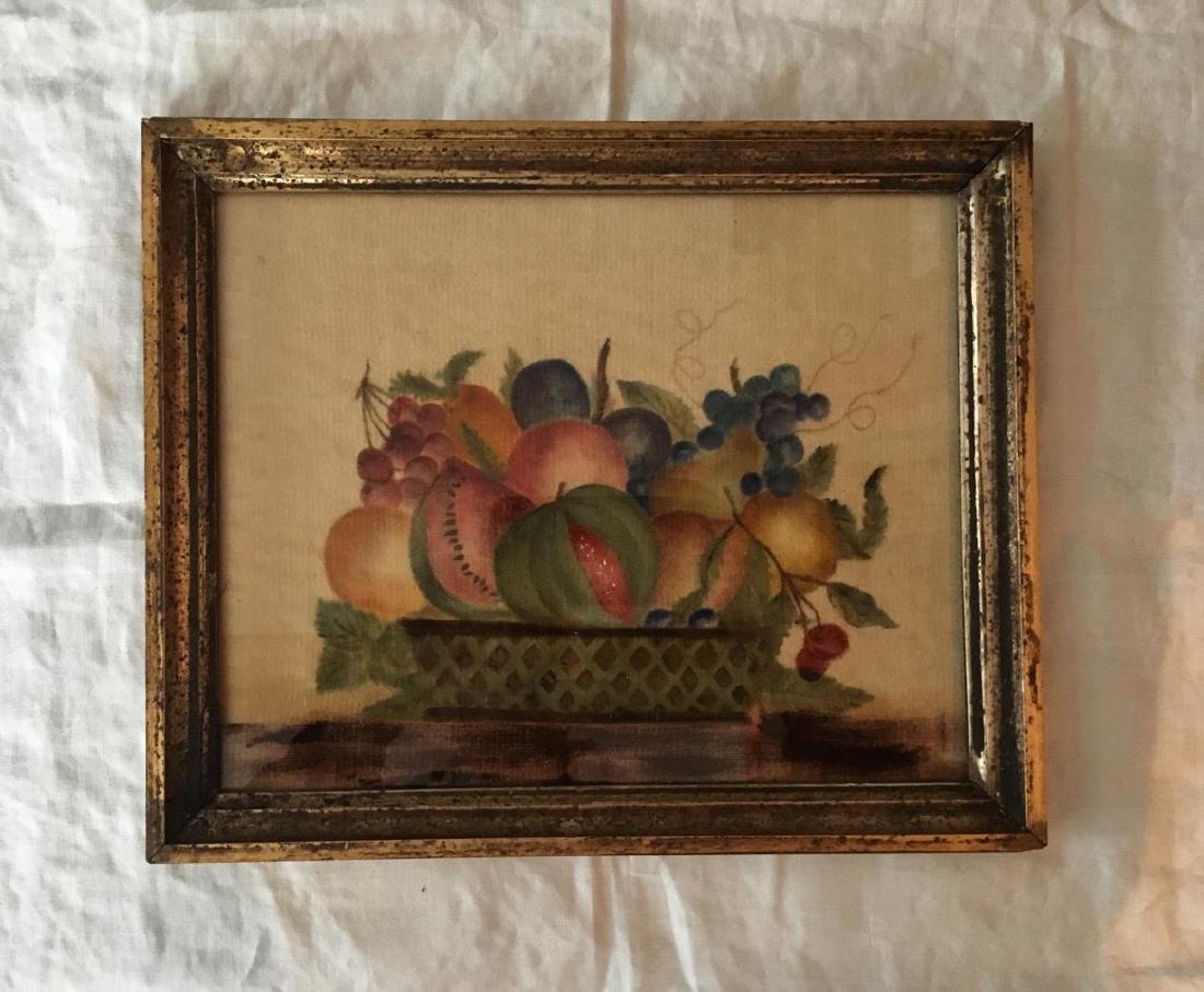 Finely Painted 19th C Theorem on Velvet (1 of 2)