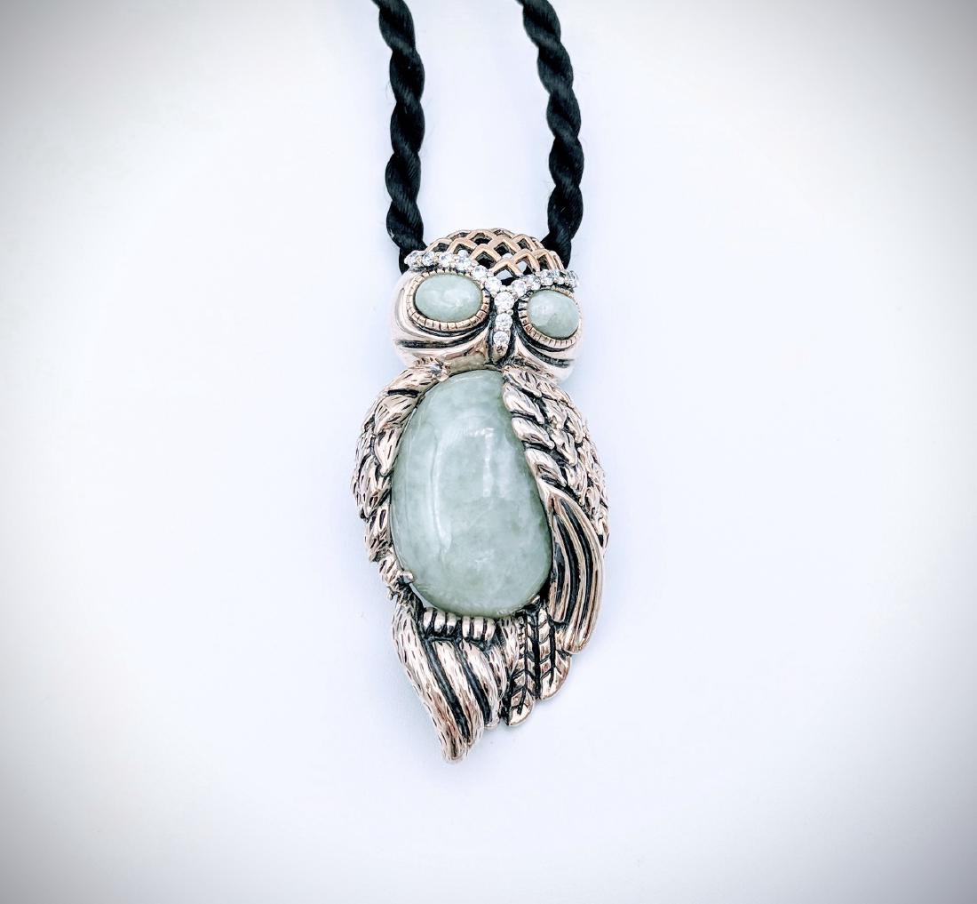 Sterling Silver Owl Designed Pendant (1 of 3)