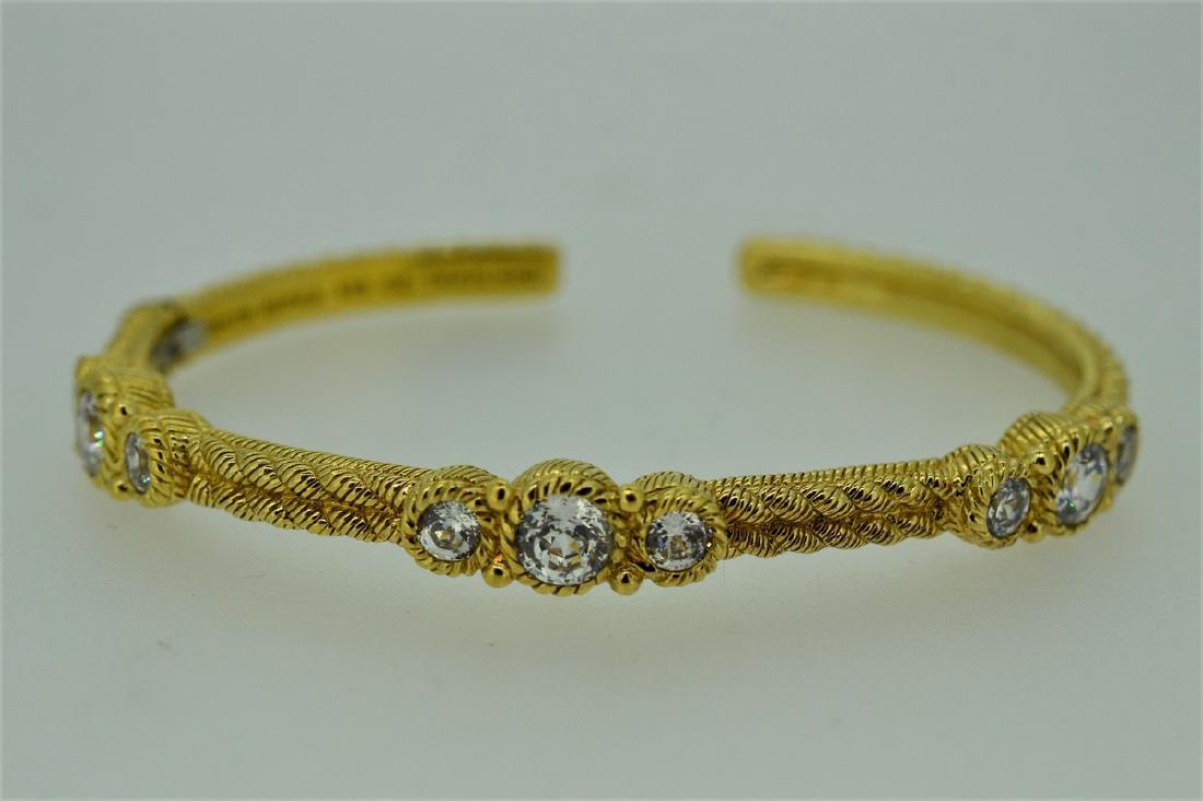 Judith Ripka Gold Clad Sterling Hinged Cuff Bracelet (1 of 3)