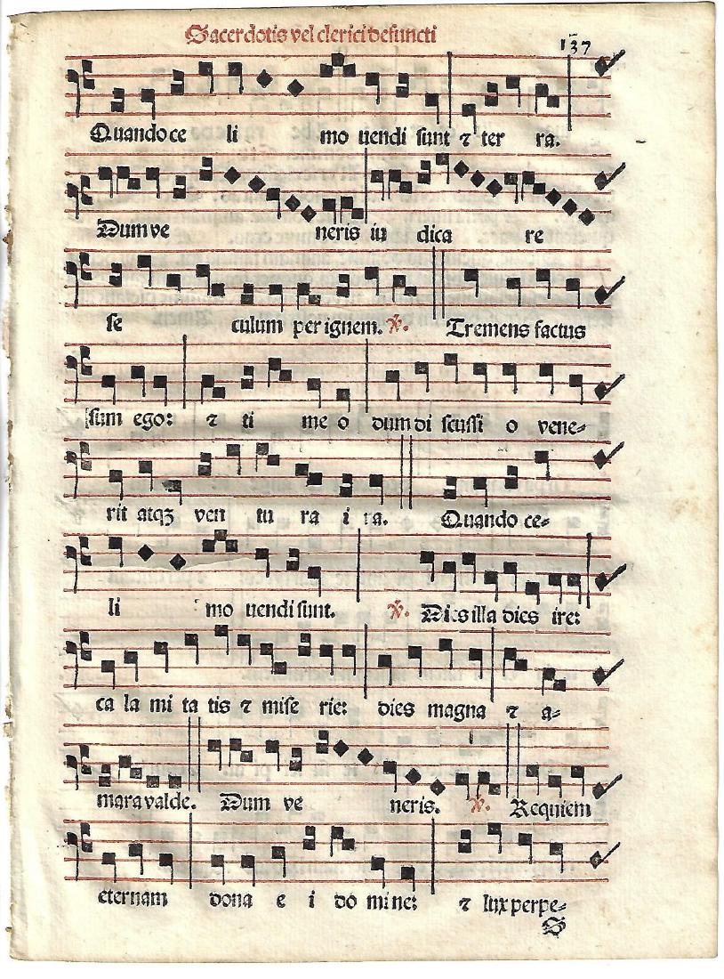 1567 Catholic Hymnal Leaf Music (1 of 2)