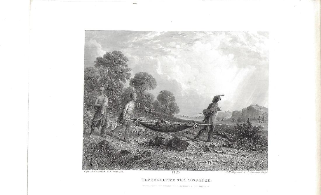 1853 Engraving of Seth Eastman Transporting the Wounded (1 of 1)