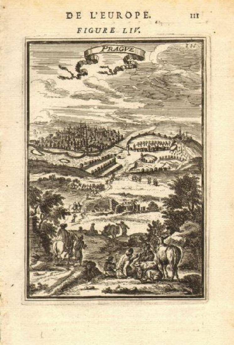 Mallet: Antique View of Prague, 1683 (1 of 2)