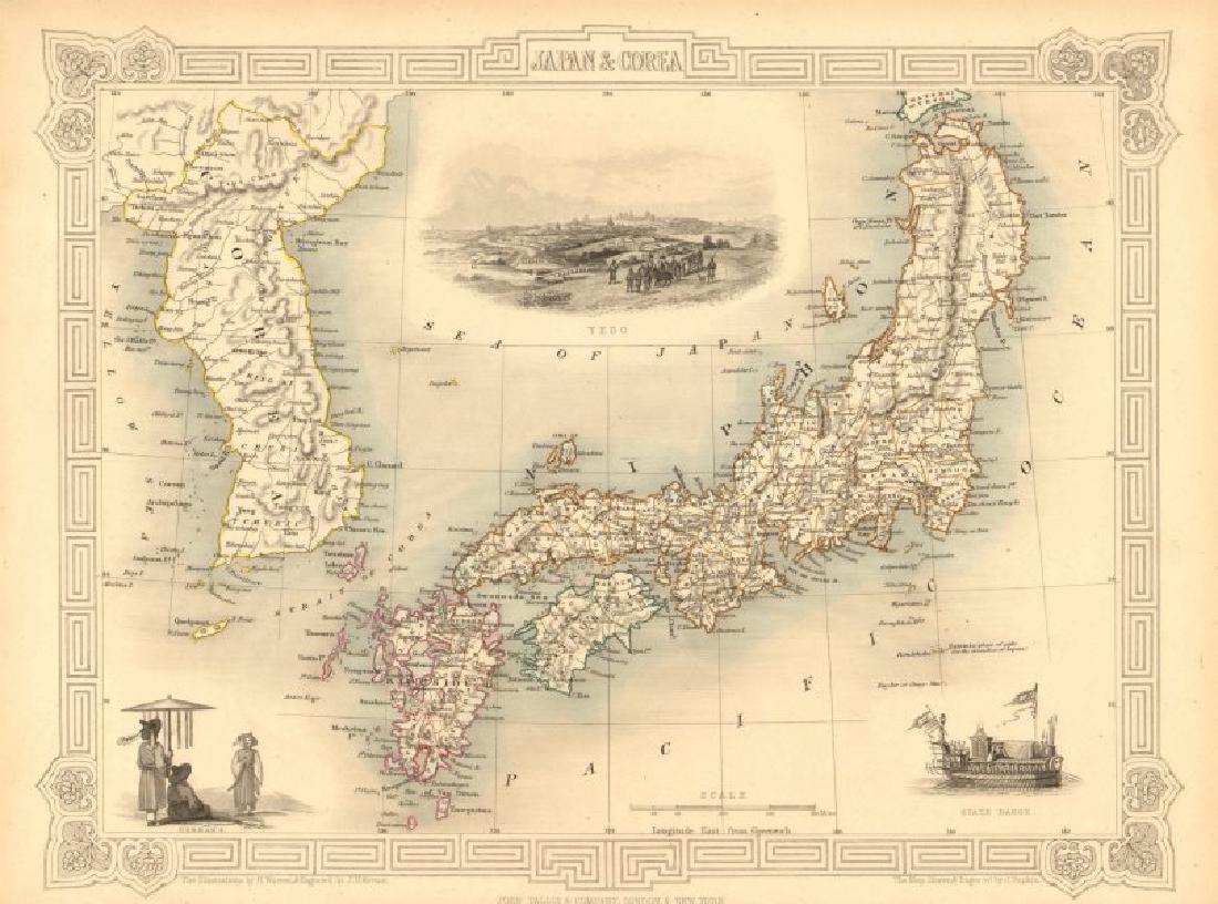 Tallis/Rapkin: Antique Map of Japan & Korea, 1851 (1 of 2)