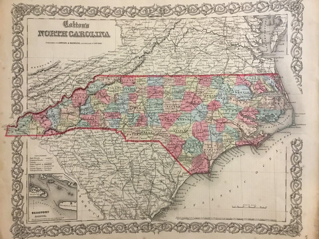 Colton: Antique Map of North Carolina, 1859 (1 of 1)