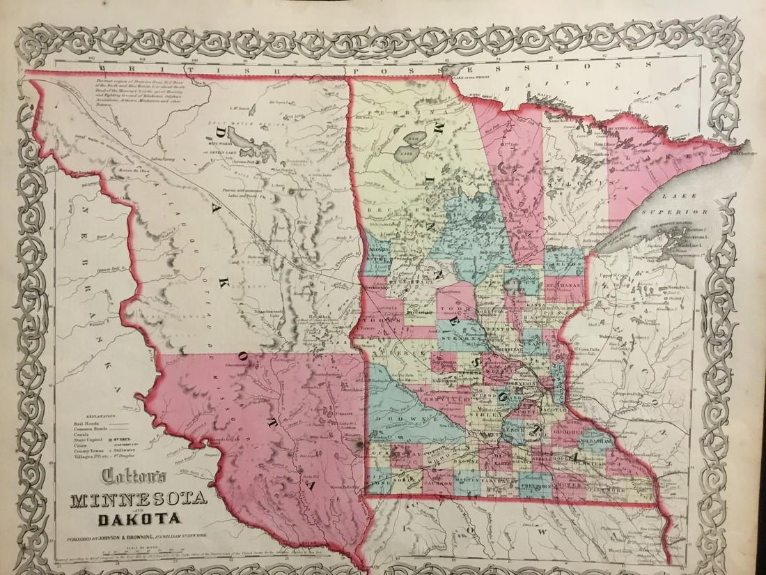 Colton: Antique Map of Minnesota & Dakota, 1859 (1 of 1)