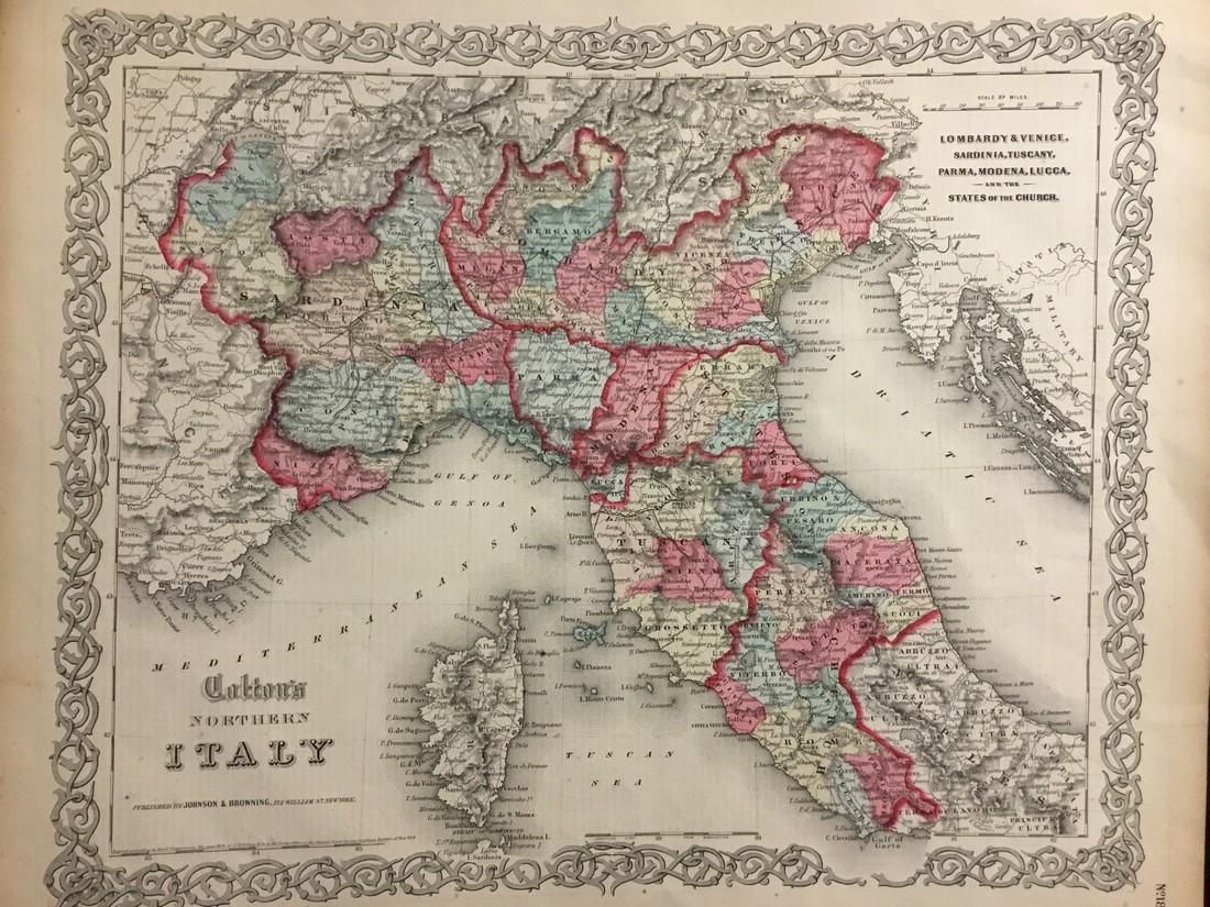 Colton: Antique Map of Northern Italy, 1859 (1 of 1)