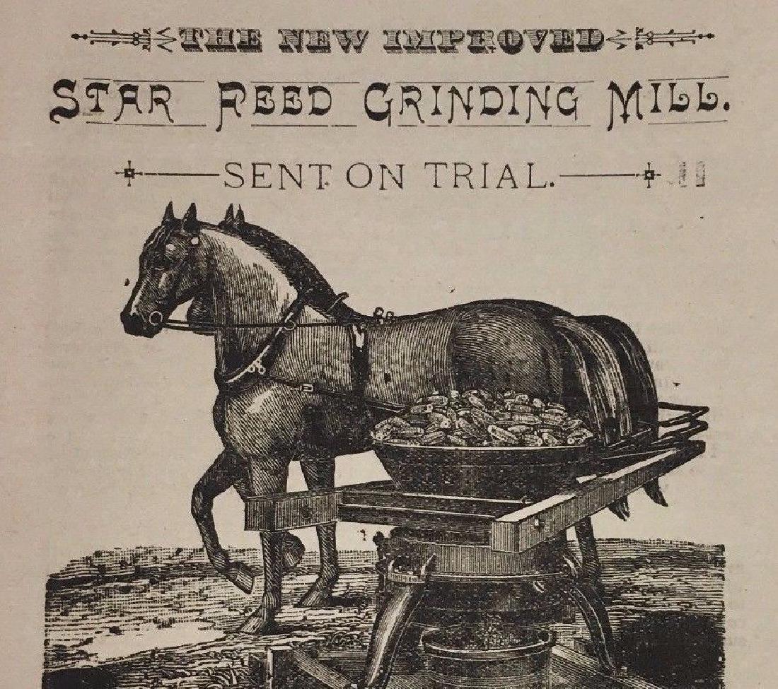 Antique c1892 Star Reed Horse Powered Mill Farm (1 of 4)