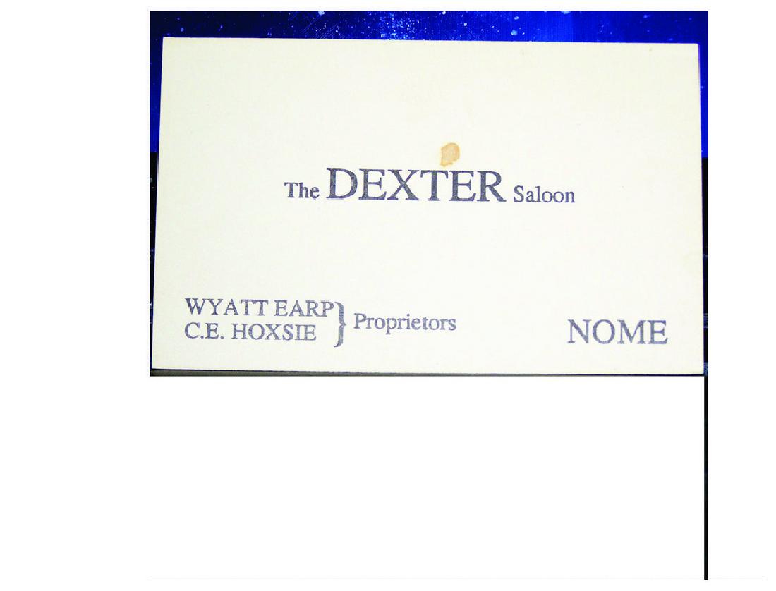 Wyatt Earp Business Card, 1899 (1 of 1)