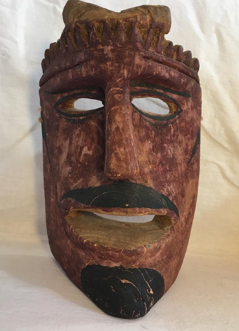 Early 19th C Diablo Hand carved and painted Parade Mask (1 of 3)