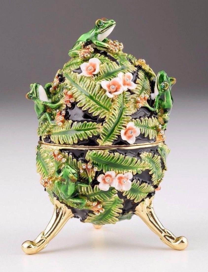 Fabergé Style Egg - Jewelery & Music box with frogs (1 of 5)