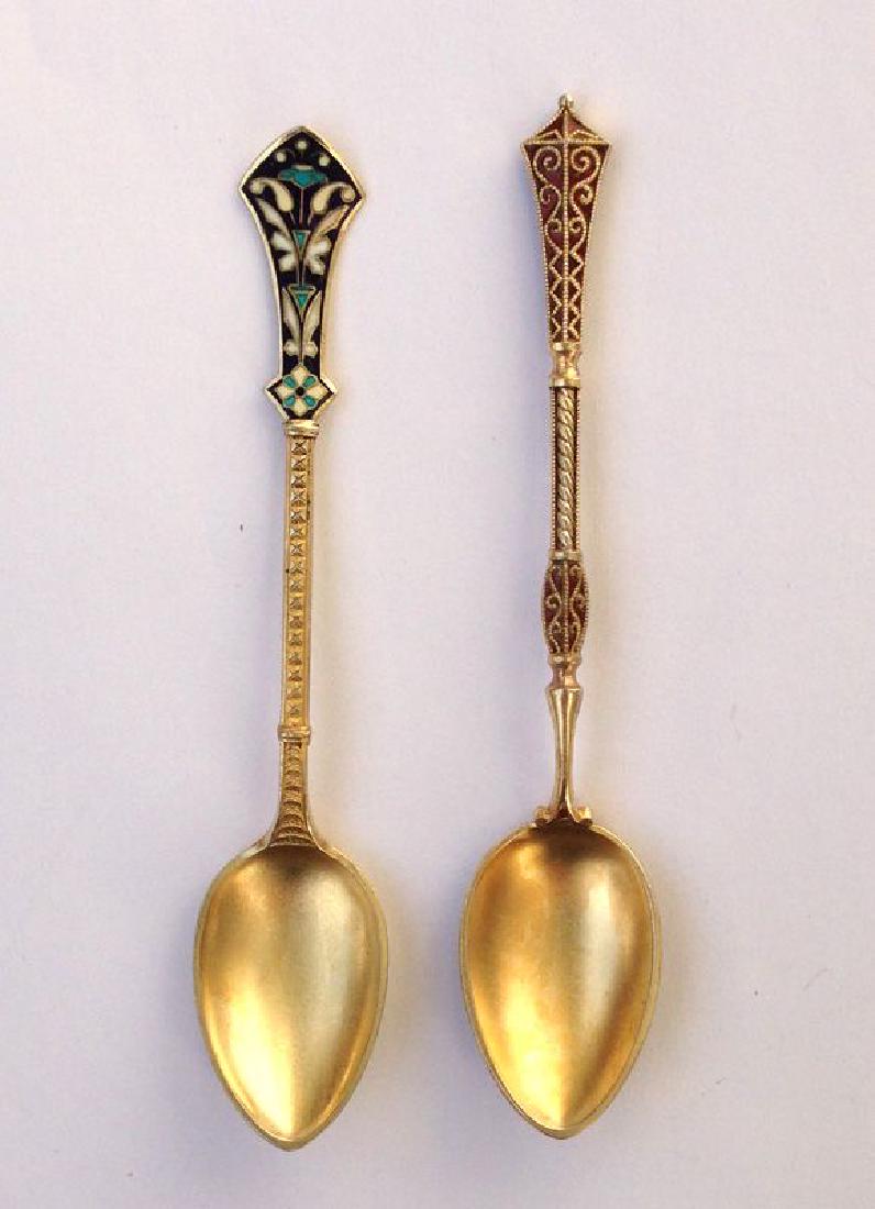 David Andersen Sterling Silver Enamel Spoons, 1900 (1 of 3)