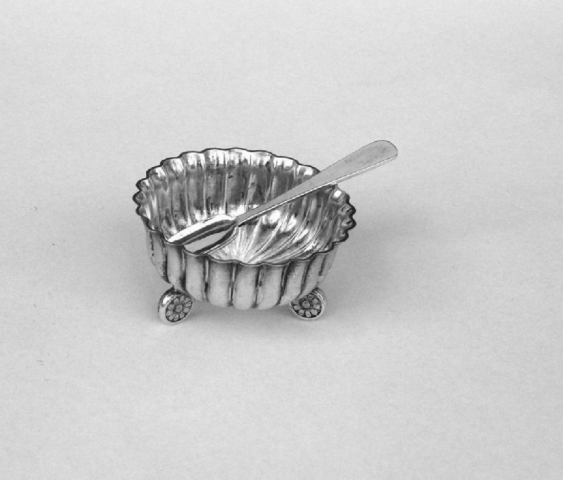 English Miniature Silver Plated Bowl and Sterling Spoon (1 of 3)