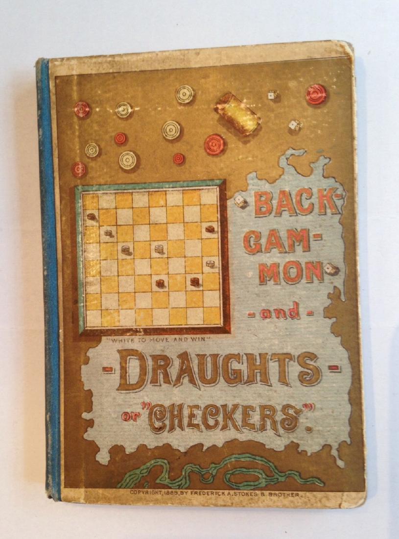 1889 Game Board Manual Backgammon & Checkers (1 of 6)