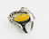 Sterling Silver Yellow Jade Citrine Monkey Design Ring - 3