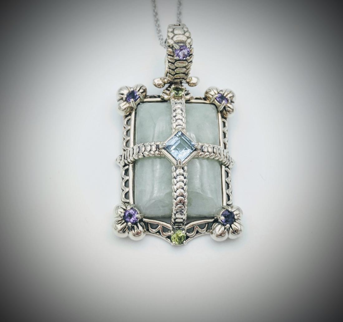 Sterling Silver Jade Topaz Amethyst Peridot Necklace (1 of 4)
