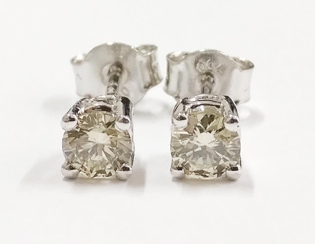 18k Gold Round cut Diamond Stud Earrings, 0.56ct (1 of 3)