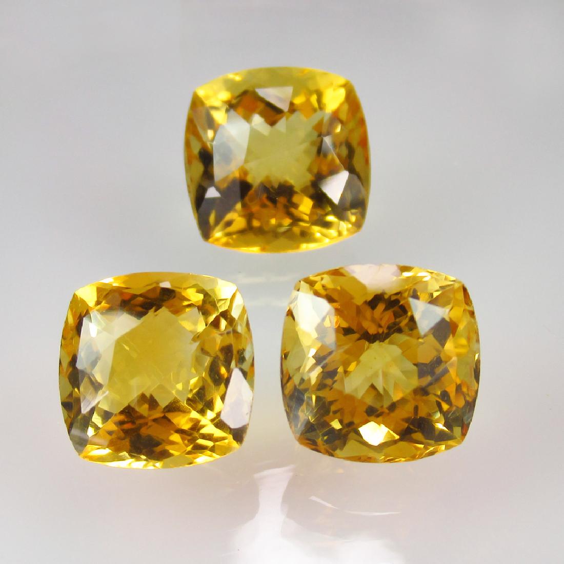 20.86 Carat Natural 3 Loose Citrine Cushion Set (1 of 3)