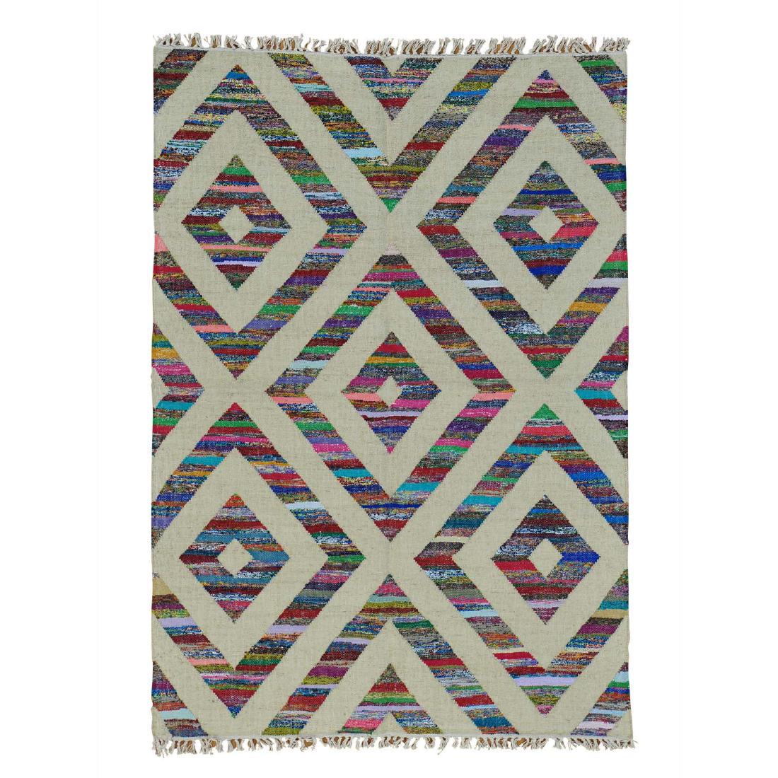 Durie Kilim Wool & Sari Silk Flat Weave Rug 5x7.2 (1 of 5)