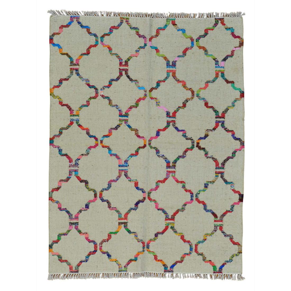 Durie Kilim Wool & Sari Silk Hand Woven Rug 5.2x7.1 (1 of 5)