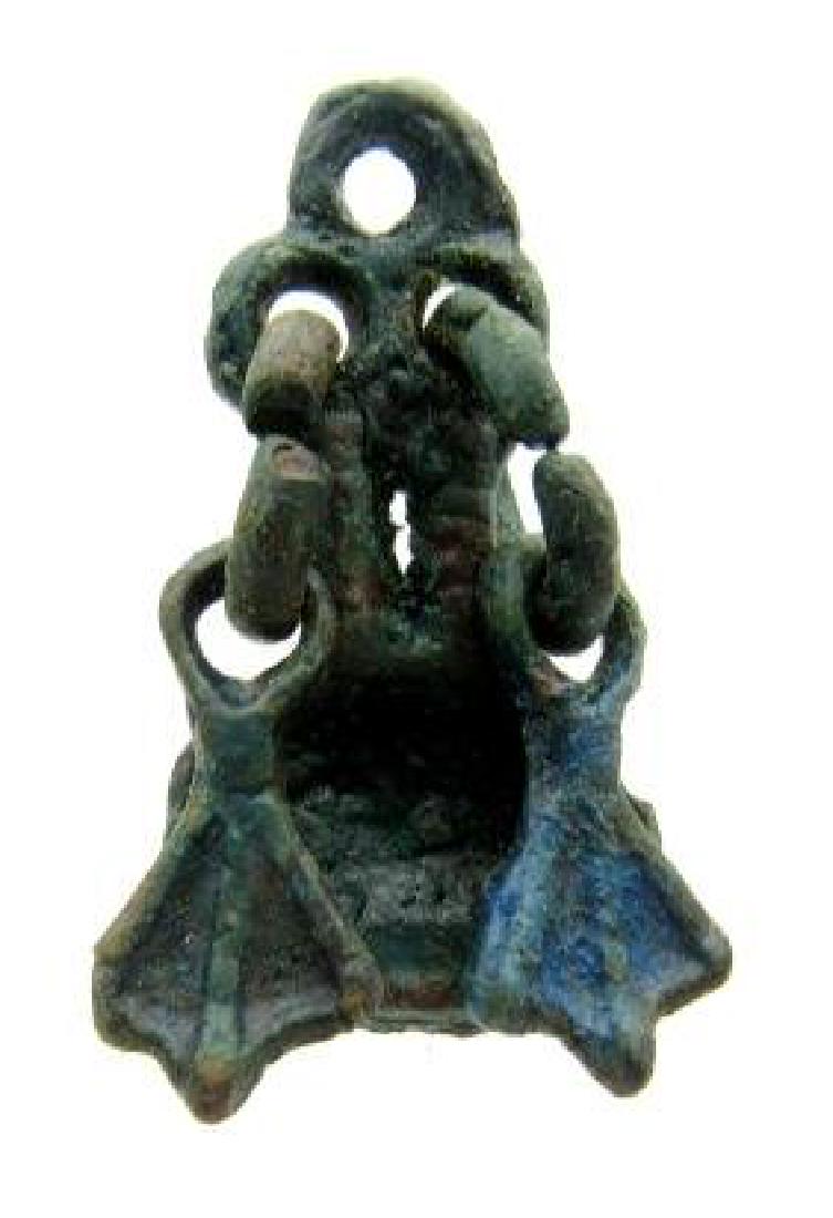 Medieval Viking Amulet- spoon w goose feet pendants (1 of 4)