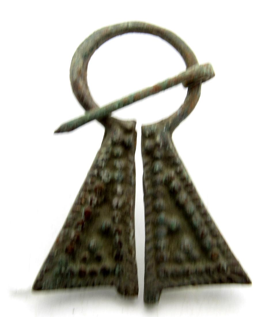 Medieval Viking penannular brooch with runic decoration (1 of 2)