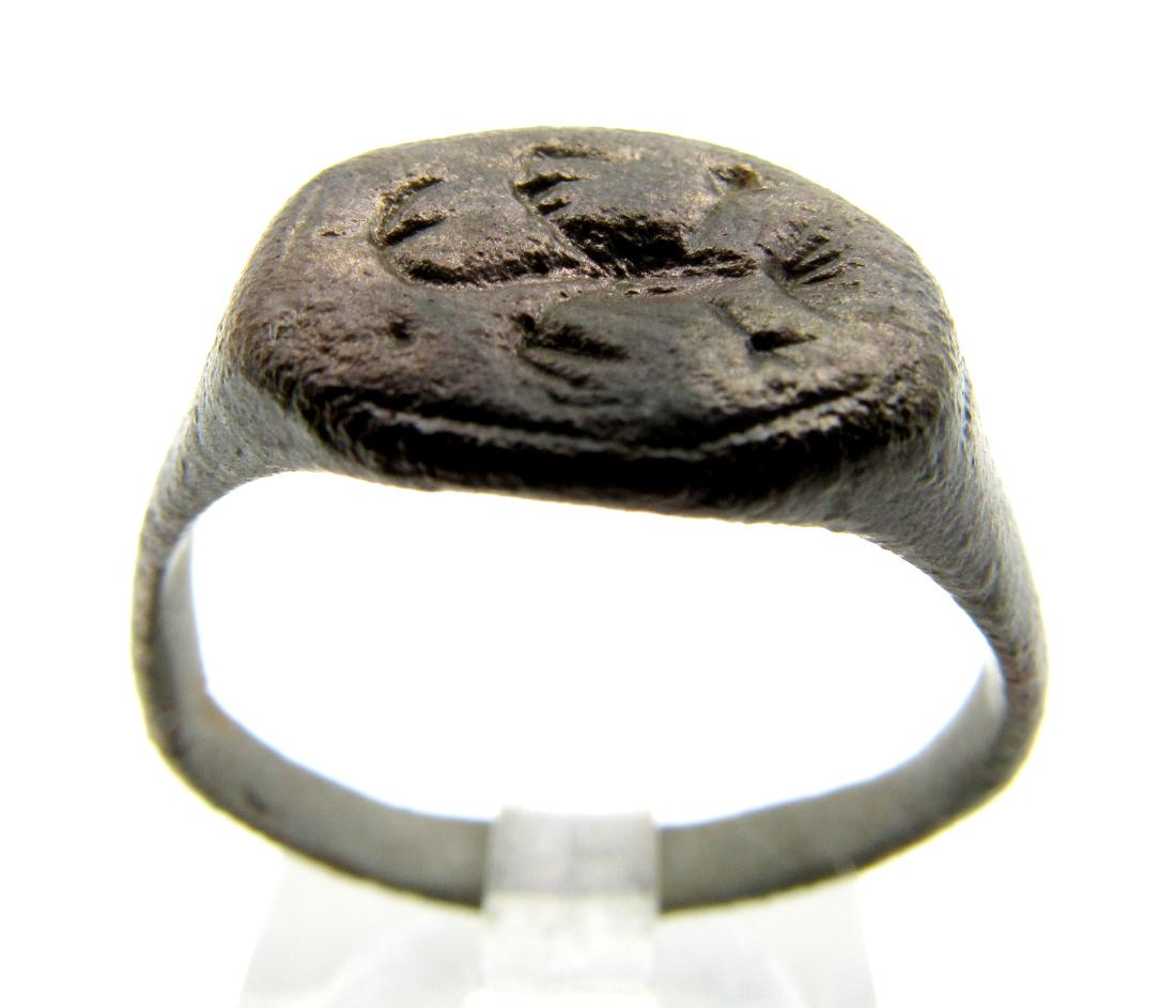 Medieval French Ring with Pheonix on Bezel (1 of 4)