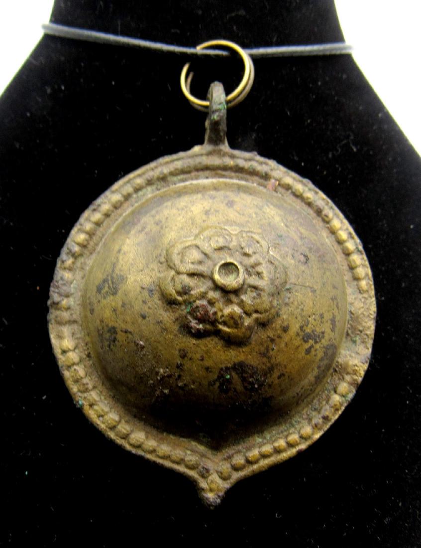 Ancient Roman Floral Shield Shaped Pendant (1 of 2)