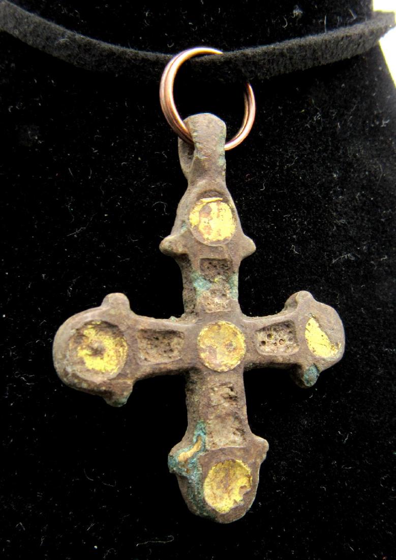 Medieval Viking Enameled Cross Pendant (1 of 2)
