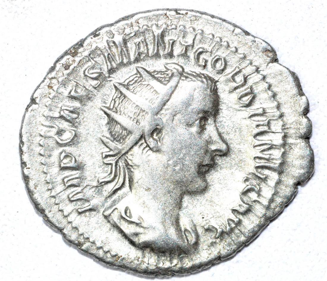 Roman AR Radiate of Gordian III, rv. Felicitas: Date: 3rd C AD Material: silver Provenance: From an old British collectom, acquired on German and Austrian art markets. Dimensions: 25mm; 4.8grams Roman AR Radiate of Gordian III, rv. Felicitas. Super