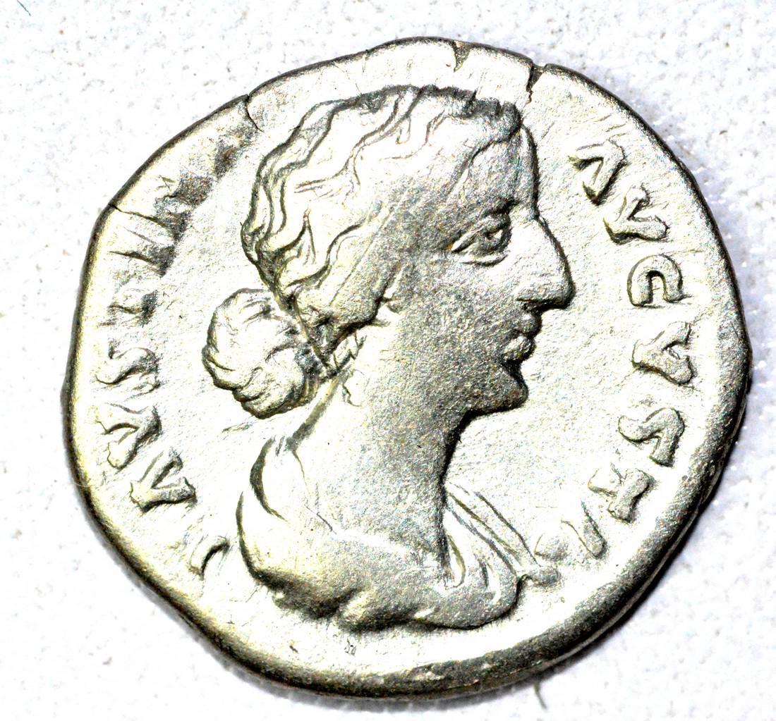 Roman AR Denarius of Faustina, rv. Juno (1 of 2)