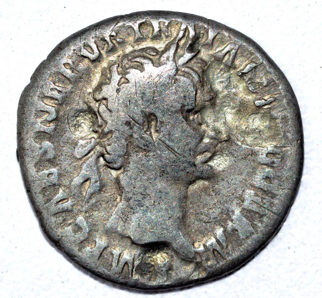 Trajan AR Denarius, rv. Pontifex (1 of 2)