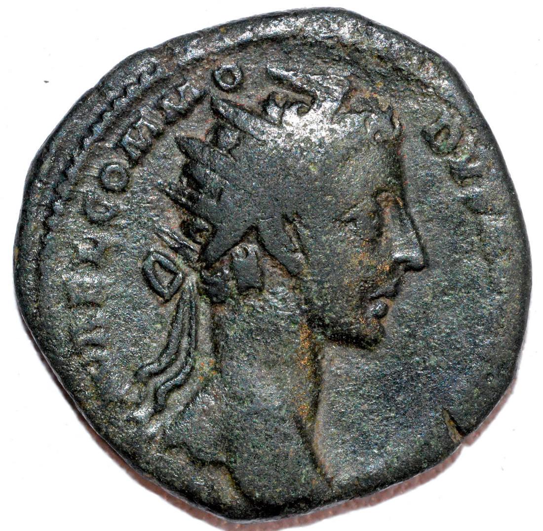 Rare Ancient Roman Bronze Dupondius of Emperor Commodus (1 of 2)