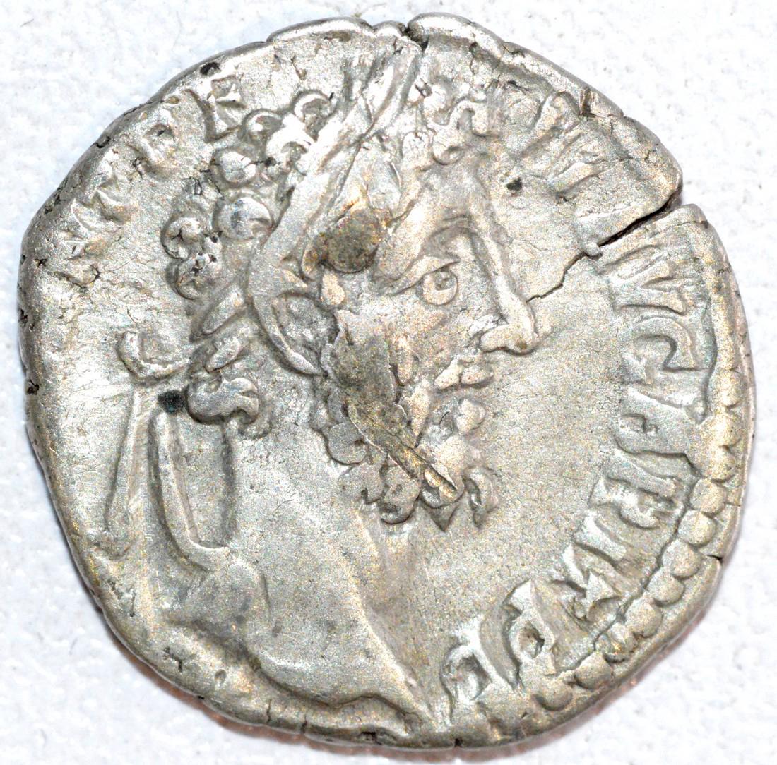 Ancient Roman Silver Denarius of Emperor Commodus (1 of 2)