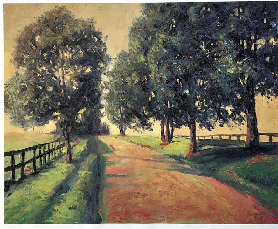 Way to the Farm by Vitaly Mikhailov: 24 x 30 unstretched giclee Vitaly Mikhailov was born in the Soviet Union on October 25, 1969. At the age of one year his mother Larissa and father Slava were divorced. His mother and uncle Valera rais
