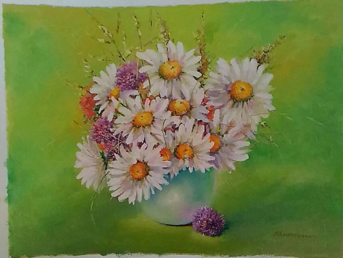 Summer Bouquet by Viktoria Pikunova: 12x16 unstretched oil painting 01VP1348-0607 Viktoria Pikunova was born in the former Soviet Union on October 12, 1967. After the completion of her primary education, she enrolled in the Leningrad Sch