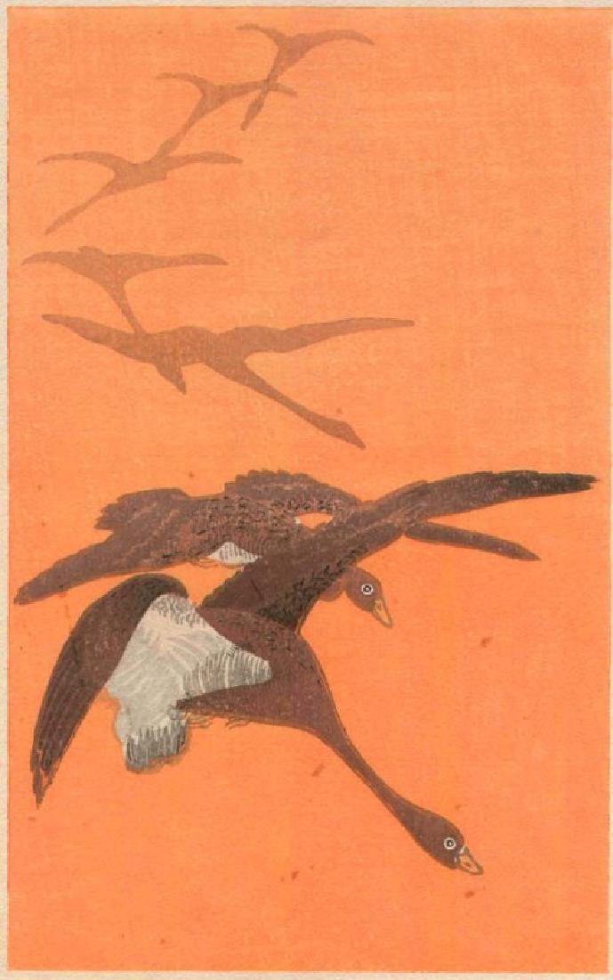 Unsigned Woodblock Geese in Flight (1 of 3)