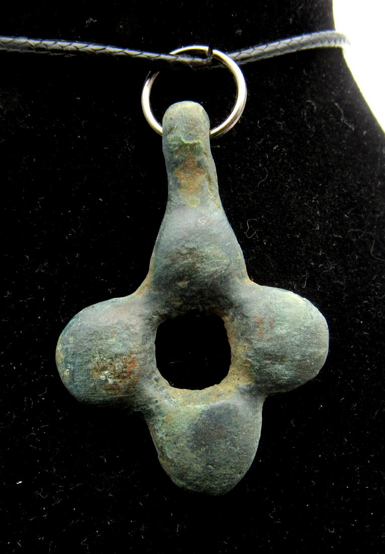 Medieval Viking Era Bronze Open-Work Cross Pendant (1 of 2)