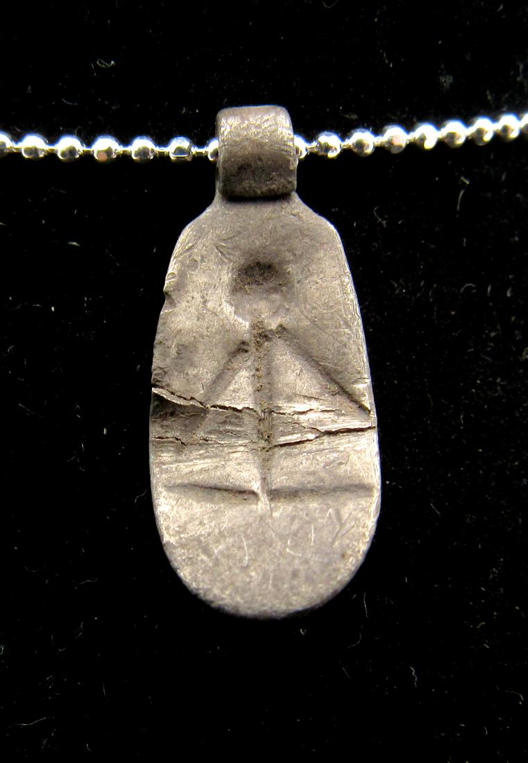 Medieval Viking Era Silver Ladies Pendant with Figure (1 of 2)