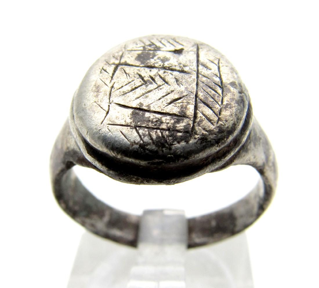 Medieval Viking Era Silver Decorated Ring (1 of 3)