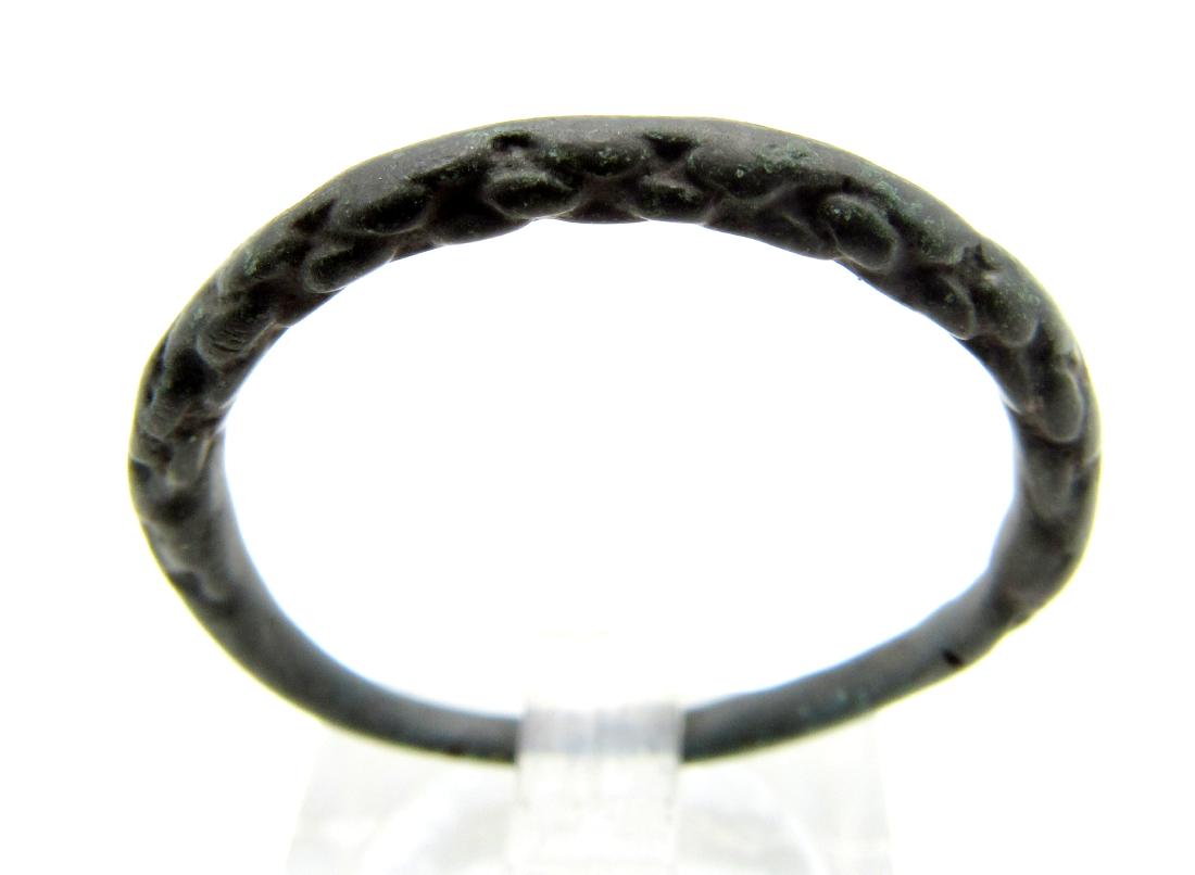 Medieval Viking Era Bronze Twisted Ring (1 of 3)