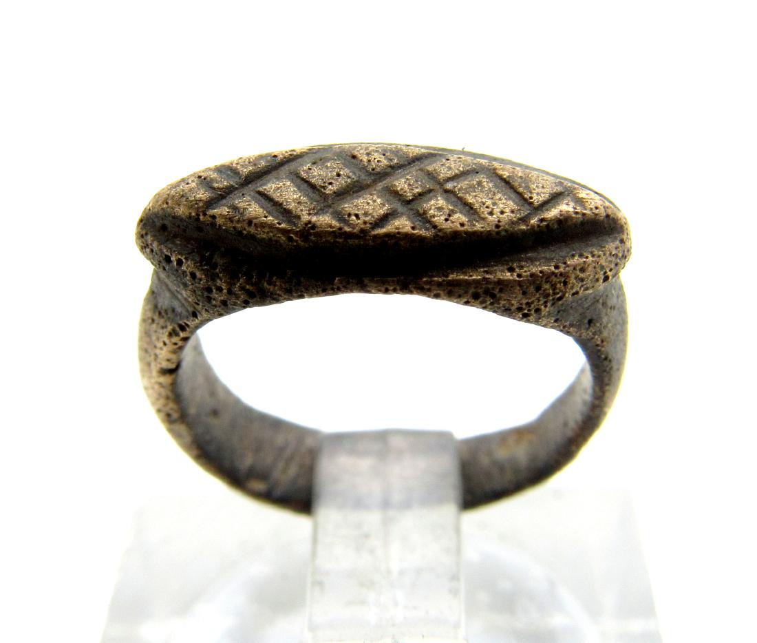 Medieval Viking Era Bronze Fishermans Net Ring (1 of 3)
