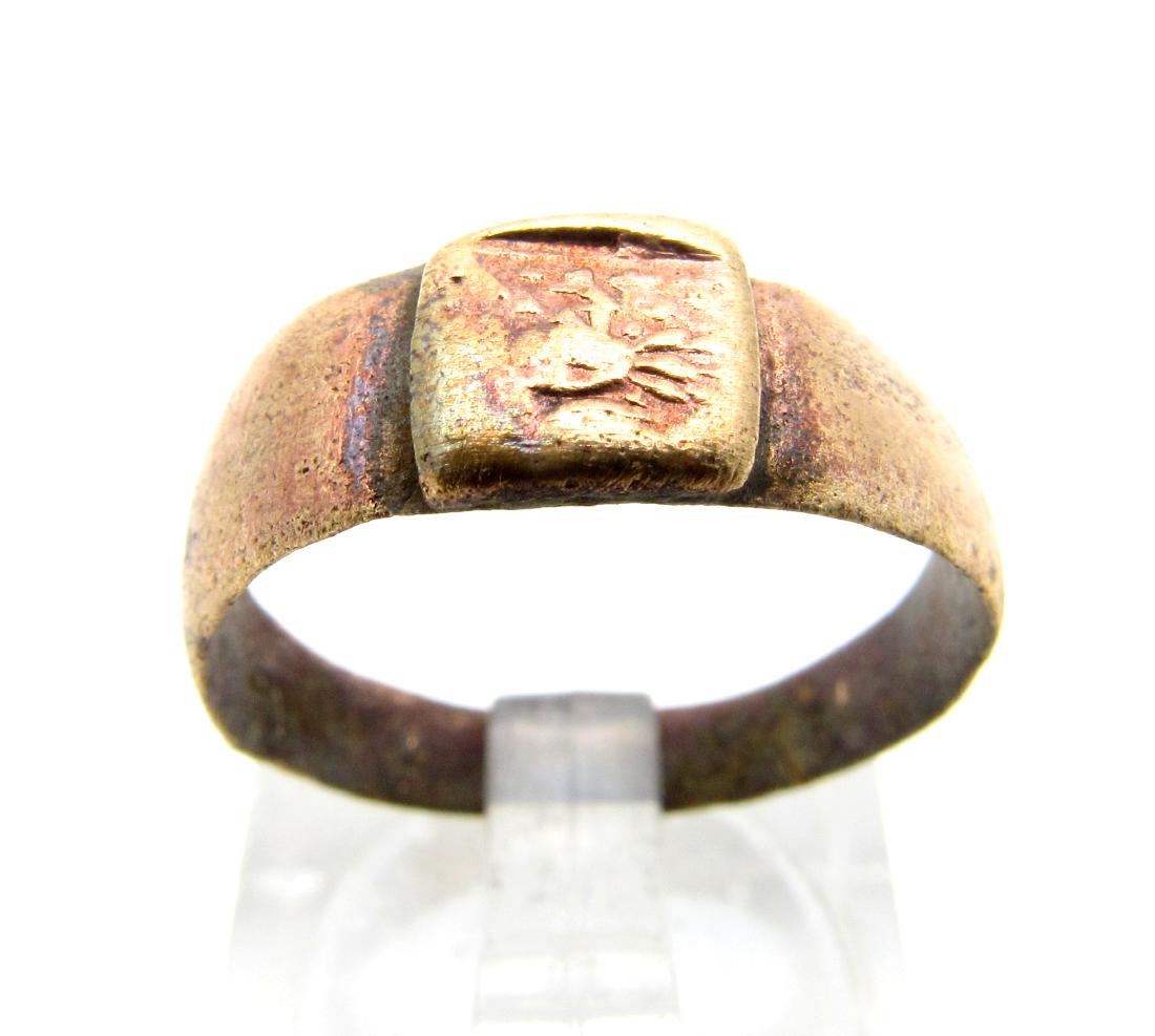 Medieval Viking Era Bronze Decorated Ring (1 of 3)